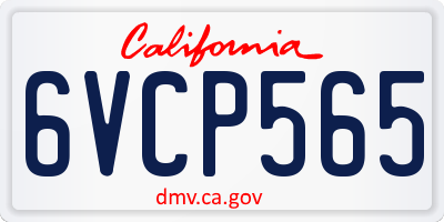 CA license plate 6VCP565