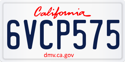CA license plate 6VCP575