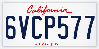 CA license plate 6VCP577