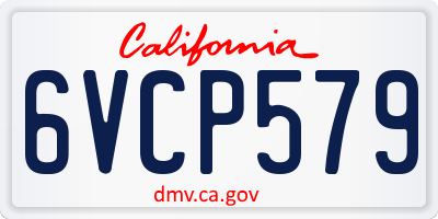 CA license plate 6VCP579