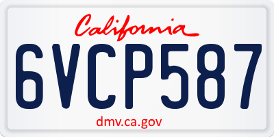 CA license plate 6VCP587