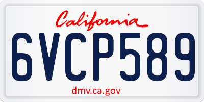 CA license plate 6VCP589