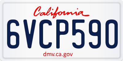 CA license plate 6VCP590