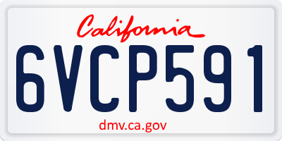 CA license plate 6VCP591