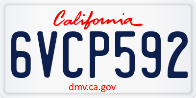 CA license plate 6VCP592