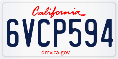 CA license plate 6VCP594