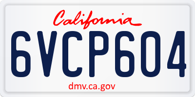 CA license plate 6VCP604