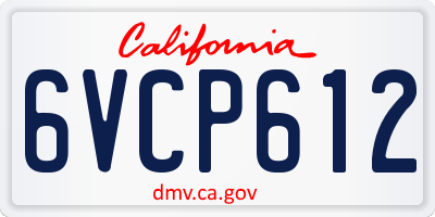 CA license plate 6VCP612