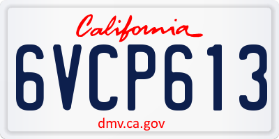 CA license plate 6VCP613