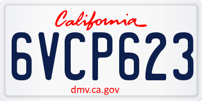 CA license plate 6VCP623