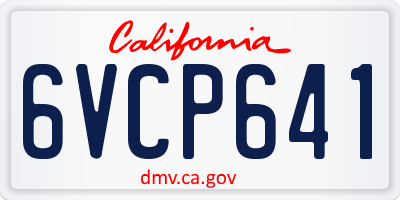 CA license plate 6VCP641