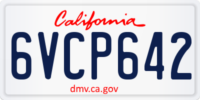 CA license plate 6VCP642