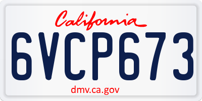 CA license plate 6VCP673