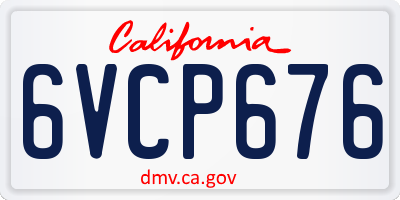 CA license plate 6VCP676