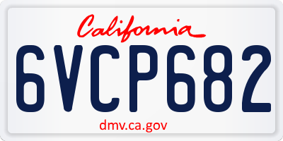 CA license plate 6VCP682