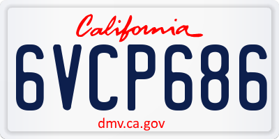 CA license plate 6VCP686