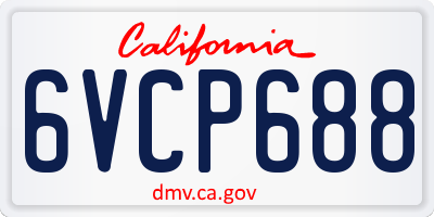 CA license plate 6VCP688