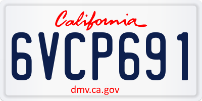 CA license plate 6VCP691