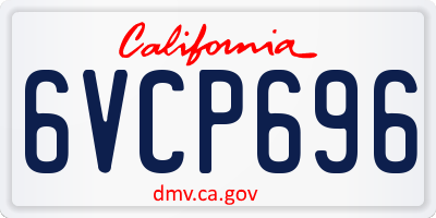 CA license plate 6VCP696