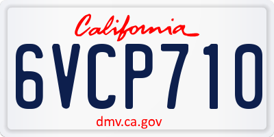 CA license plate 6VCP710