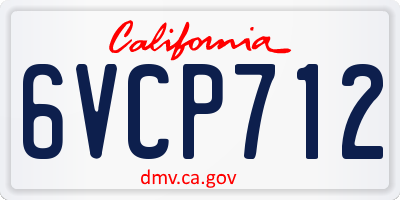 CA license plate 6VCP712