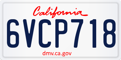 CA license plate 6VCP718