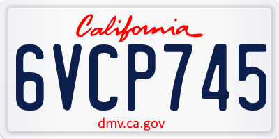CA license plate 6VCP745