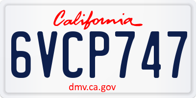 CA license plate 6VCP747