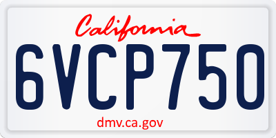 CA license plate 6VCP750