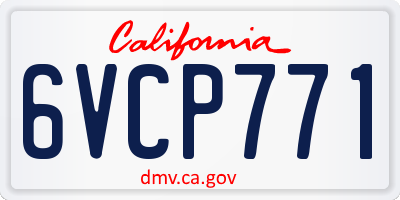 CA license plate 6VCP771