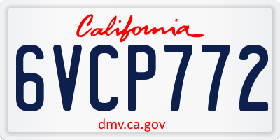 CA license plate 6VCP772