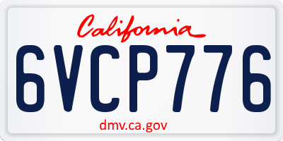 CA license plate 6VCP776