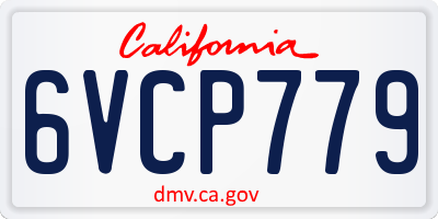 CA license plate 6VCP779