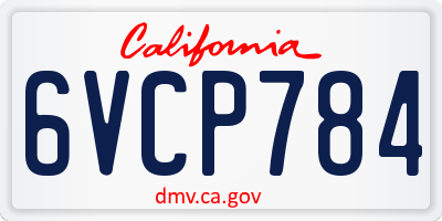 CA license plate 6VCP784