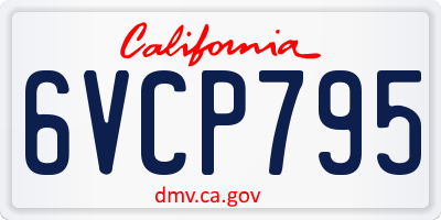 CA license plate 6VCP795