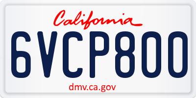 CA license plate 6VCP800
