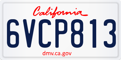 CA license plate 6VCP813