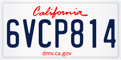 CA license plate 6VCP814