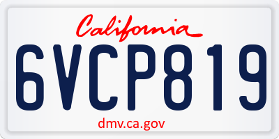 CA license plate 6VCP819