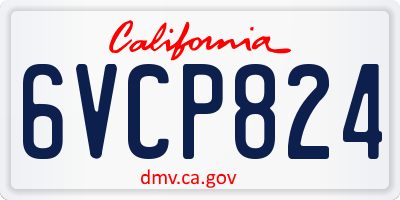 CA license plate 6VCP824