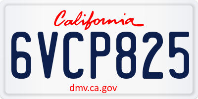CA license plate 6VCP825