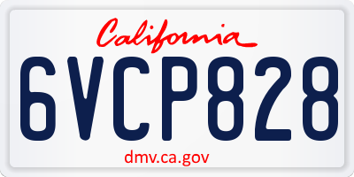 CA license plate 6VCP828