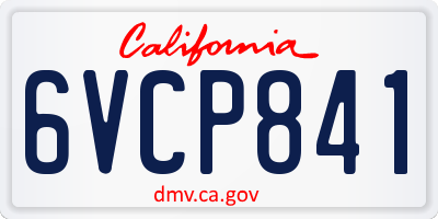 CA license plate 6VCP841