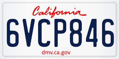 CA license plate 6VCP846