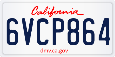 CA license plate 6VCP864