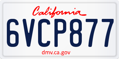 CA license plate 6VCP877