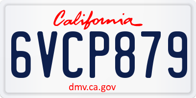 CA license plate 6VCP879