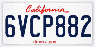 CA license plate 6VCP882