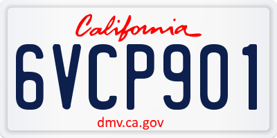 CA license plate 6VCP901