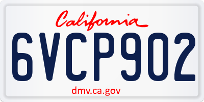 CA license plate 6VCP902